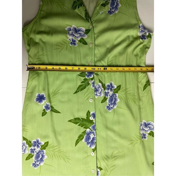 Original Island Sport Romantic Hawaiian Dress Button Down Sleeveless Size 16 - Picture 11 of 14